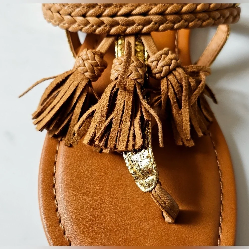 Sugar Braided Tassel Sandals - Size 6.5, NWOT